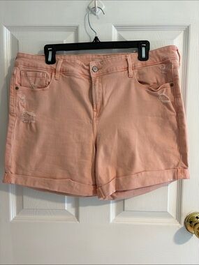 Old Navy Peach Denim Roll-Hem Shorts